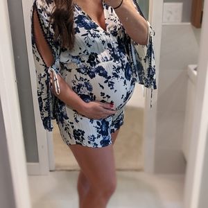 Maternity Floral Baby Shower Romper by Audrey 3 + 1